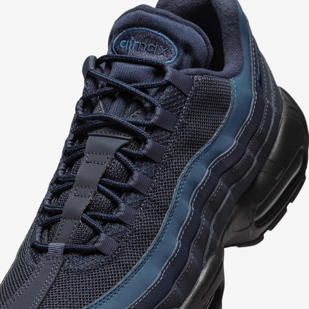 Nike Air Max 95 Trainers Mens Black Thunder Blue Lifestyle Shoes HQ3825-001