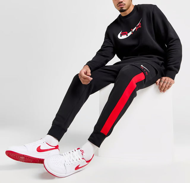 Nike Air Black/Red Swoosh Crewneck Tracksuit