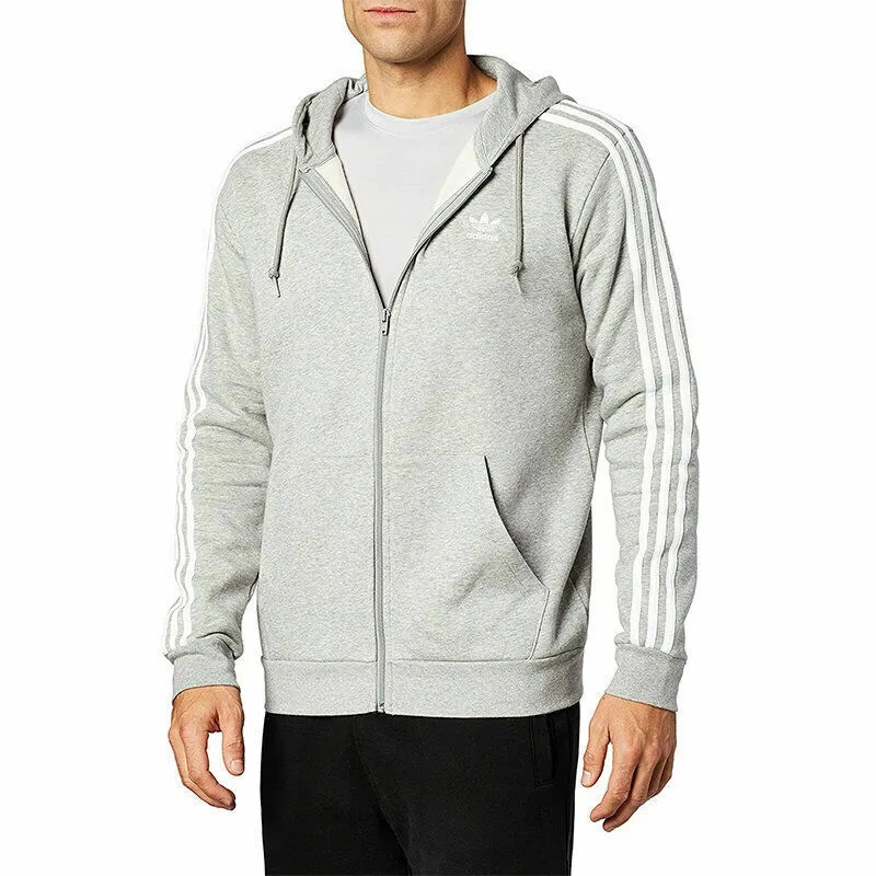 Adidas Men's 3-Stripe Hoodie -Black & Grey