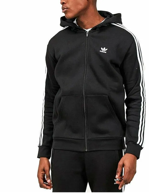 Adidas Men's 3-Stripe Hoodie -Black & Grey