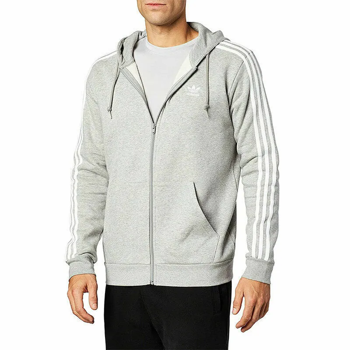 Adidas Stripe Hoody -Black & Grey