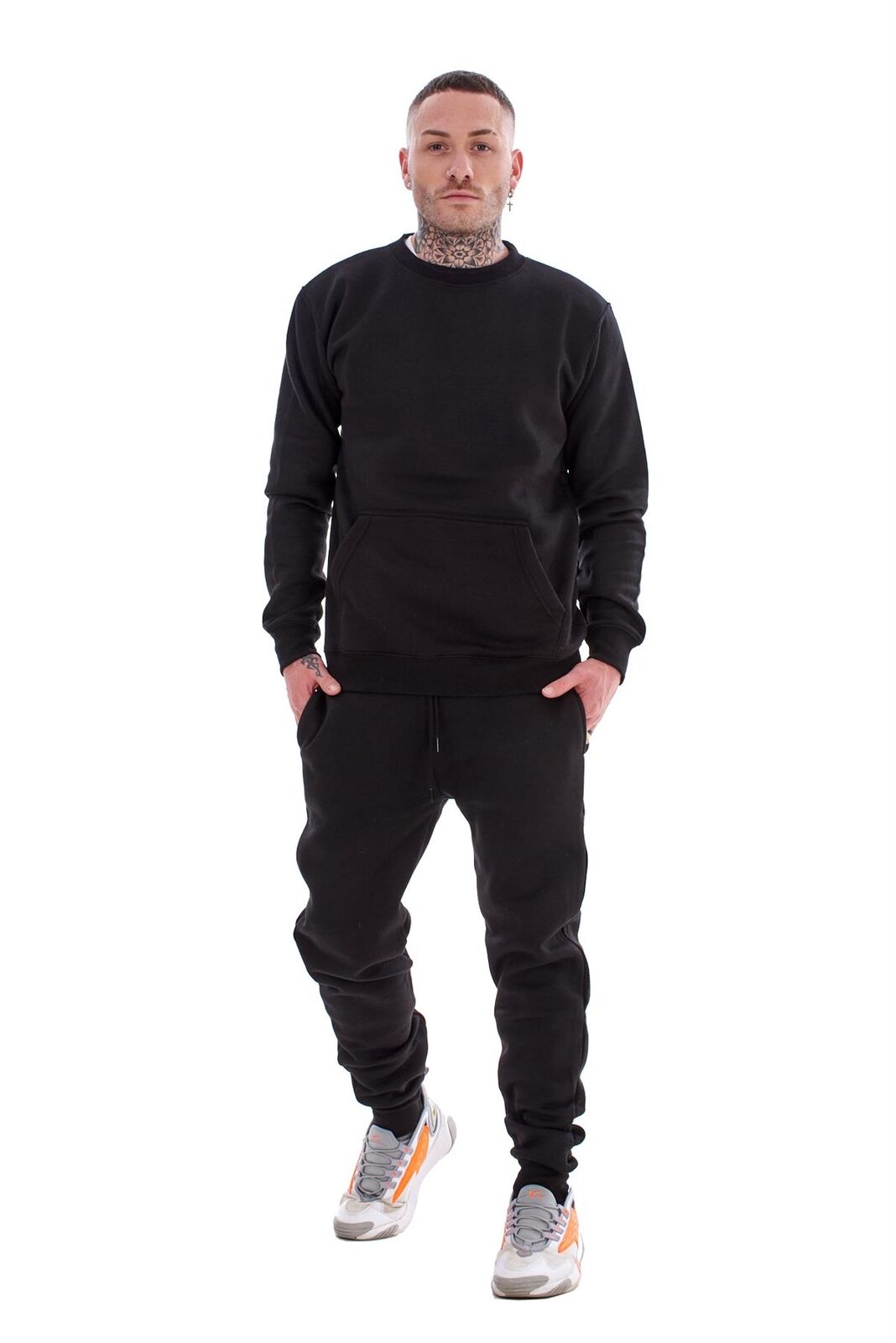 ID Mens Crewneck Tracksuit With Kangaroo Pockets- 3 Colours