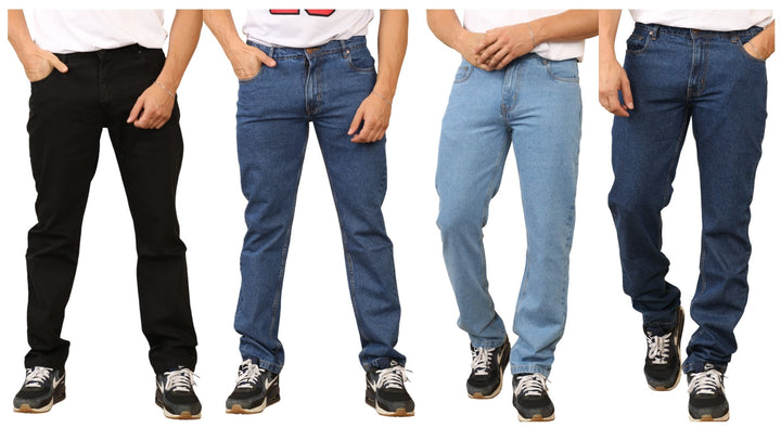 ID Mens Straight Leg Jeans Pants - 4 Colours