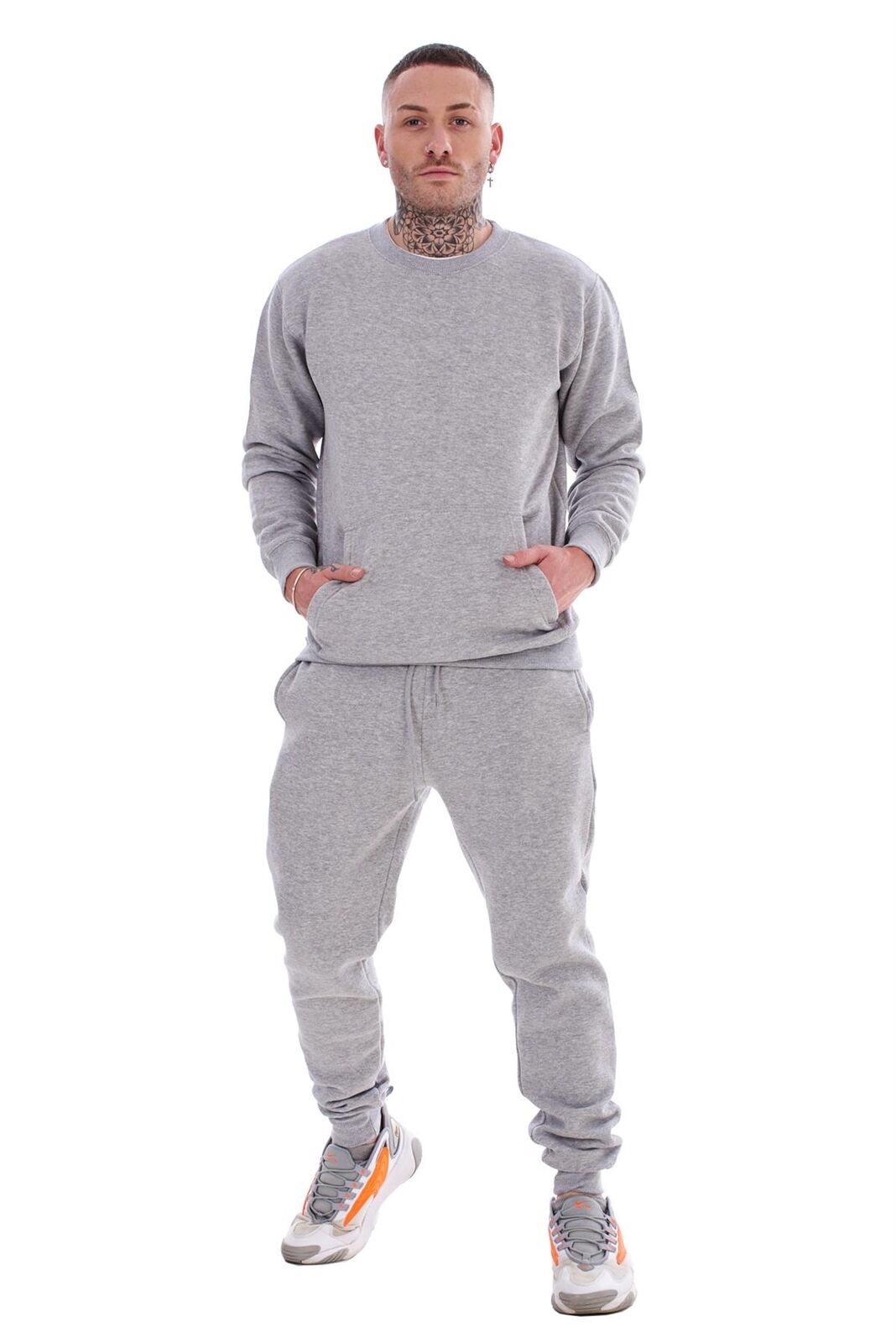 ID Mens Crewneck Tracksuit With Kangaroo Pockets- 3 Colours