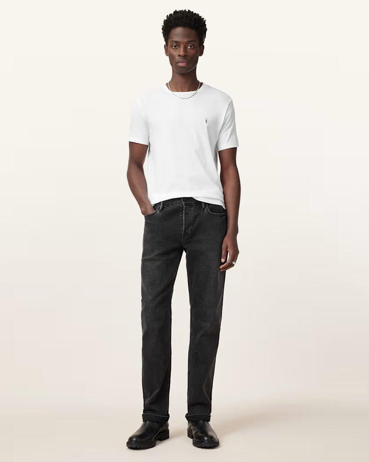 Allsaints T-Shirt Mens White Tonic Crew Neck Slim Ramskull