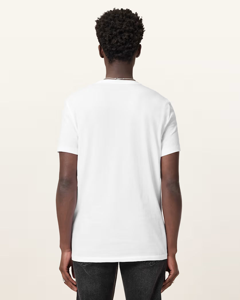 Allsaints T-Shirt Mens White Tonic Crew Neck Slim Ramskull