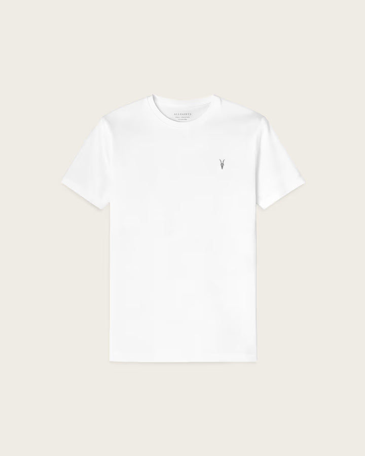 Allsaints T-Shirt Mens White Tonic Crew Neck Slim Ramskull