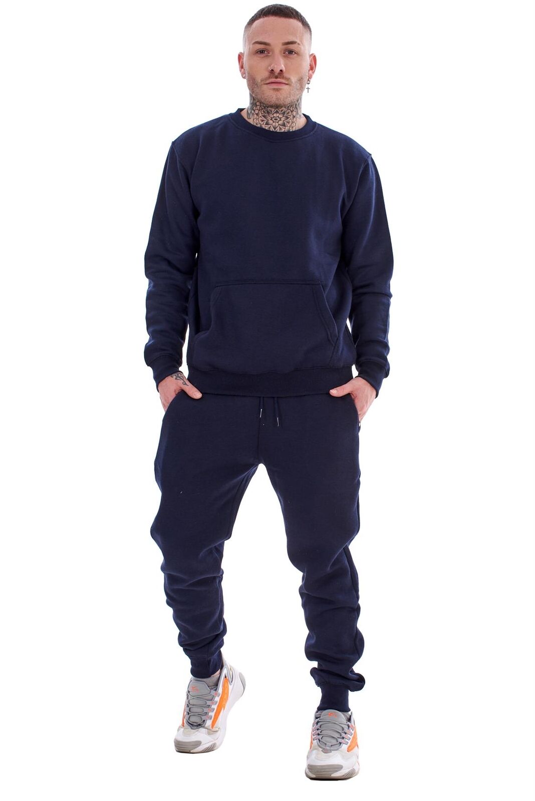 ID Mens Crewneck Tracksuit With Kangaroo Pockets- 3 Colours