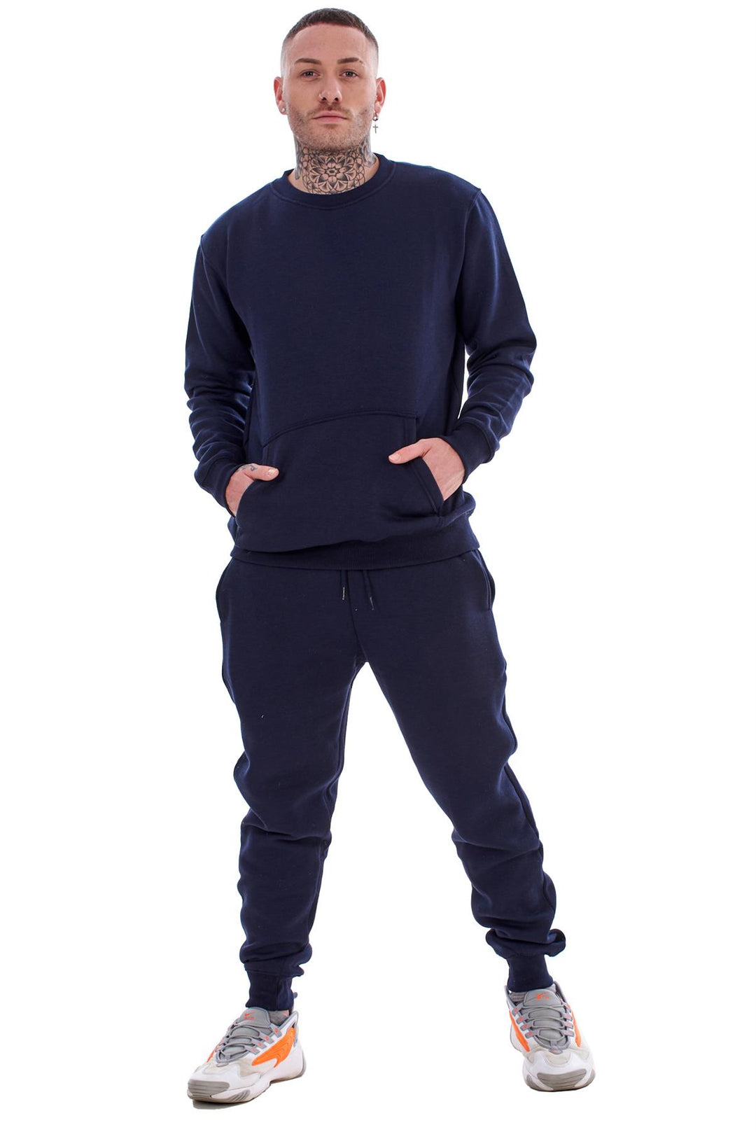 ID Mens Crewneck Tracksuit With Kangaroo Pockets- 3 Colours