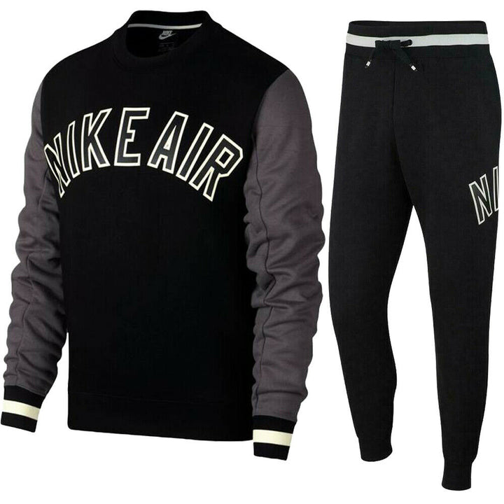 Nike Air Crewneck Logo Tracksuit - Black