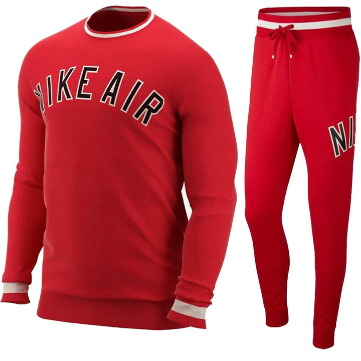 Nike Air Crewneck Logo Tracksuit - Red