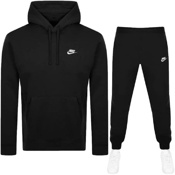 Nike Club Hooded Tracksuit - Black