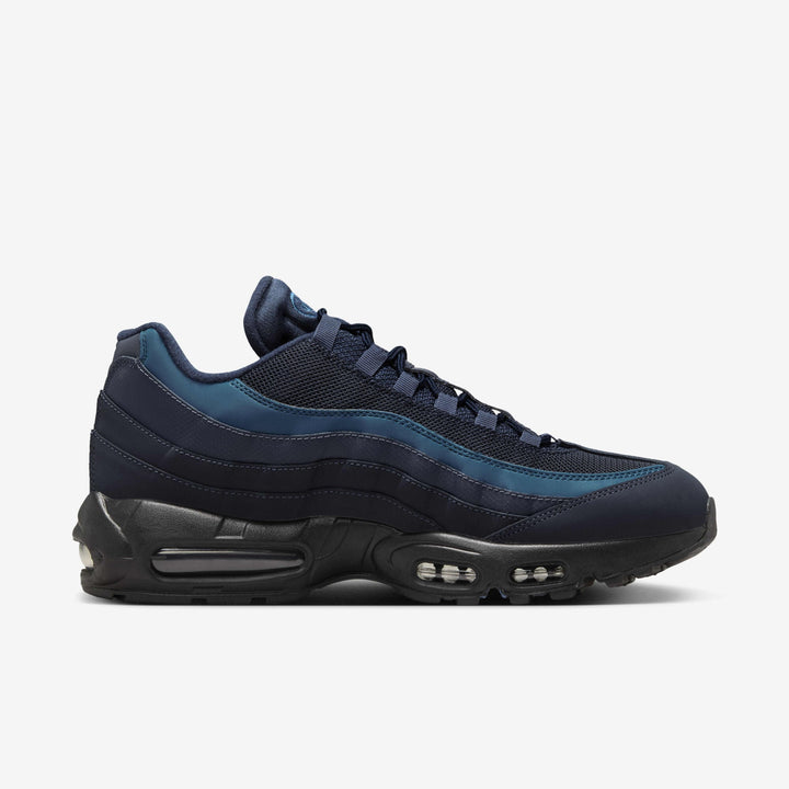Nike Air Max 95 Trainers Mens Black Thunder Blue Lifestyle Shoes HQ3825-001