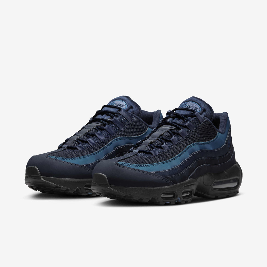 Nike Air Max 95 Trainers Mens Black Thunder Blue Lifestyle Shoes HQ3825-001