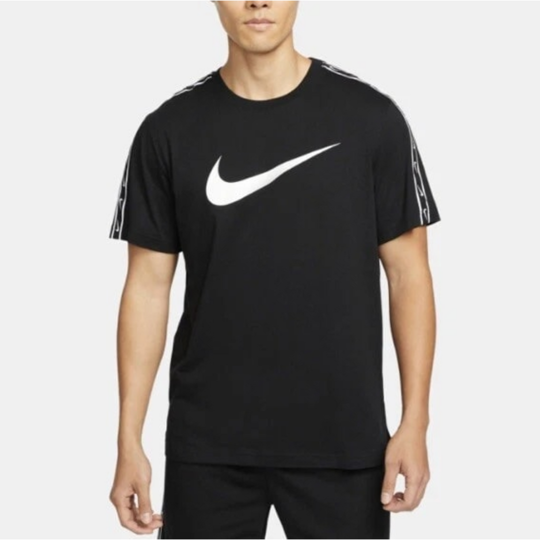 Nike T Shirt Mens Black Sportswear Repeat Swoosh Cotton Short Sleeve Pullover