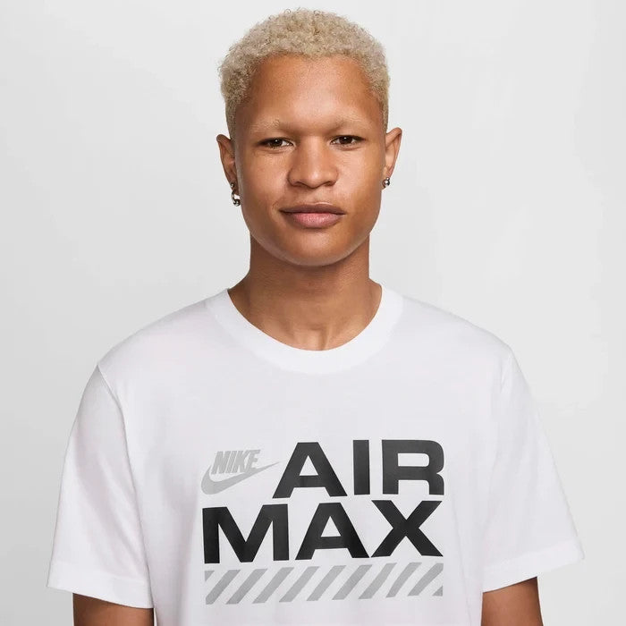 Nike Sportswear Air Max T-Shirt Mens White Barcode Graphic Print