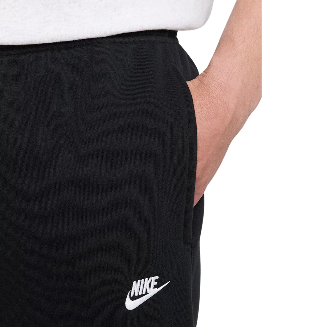 Nike Joggers Mens Black Club Embroidered Logo Brushed Fleece Tapered Leg Trouser