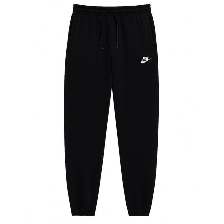 Nike Joggers Mens Black Club Embroidered Logo Brushed Fleece Tapered Leg Trouser