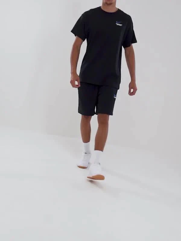 Nike Athletic Shorts Set Mens Black Fleece Short Sleeve Tee
