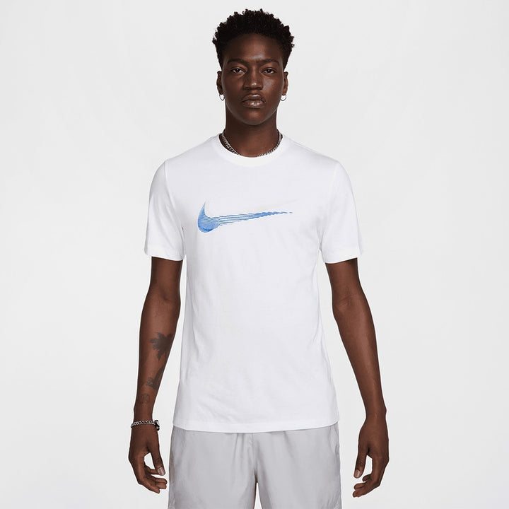 Nike T Shirt Mens White Sportswear Swoosh Print Cotton Everyday Wear Classic Tee