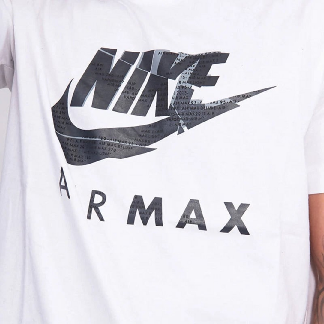 Nike T Shirt Mens White Sportswear Air Max Graphic Print Cotton Short Sleeve Tee