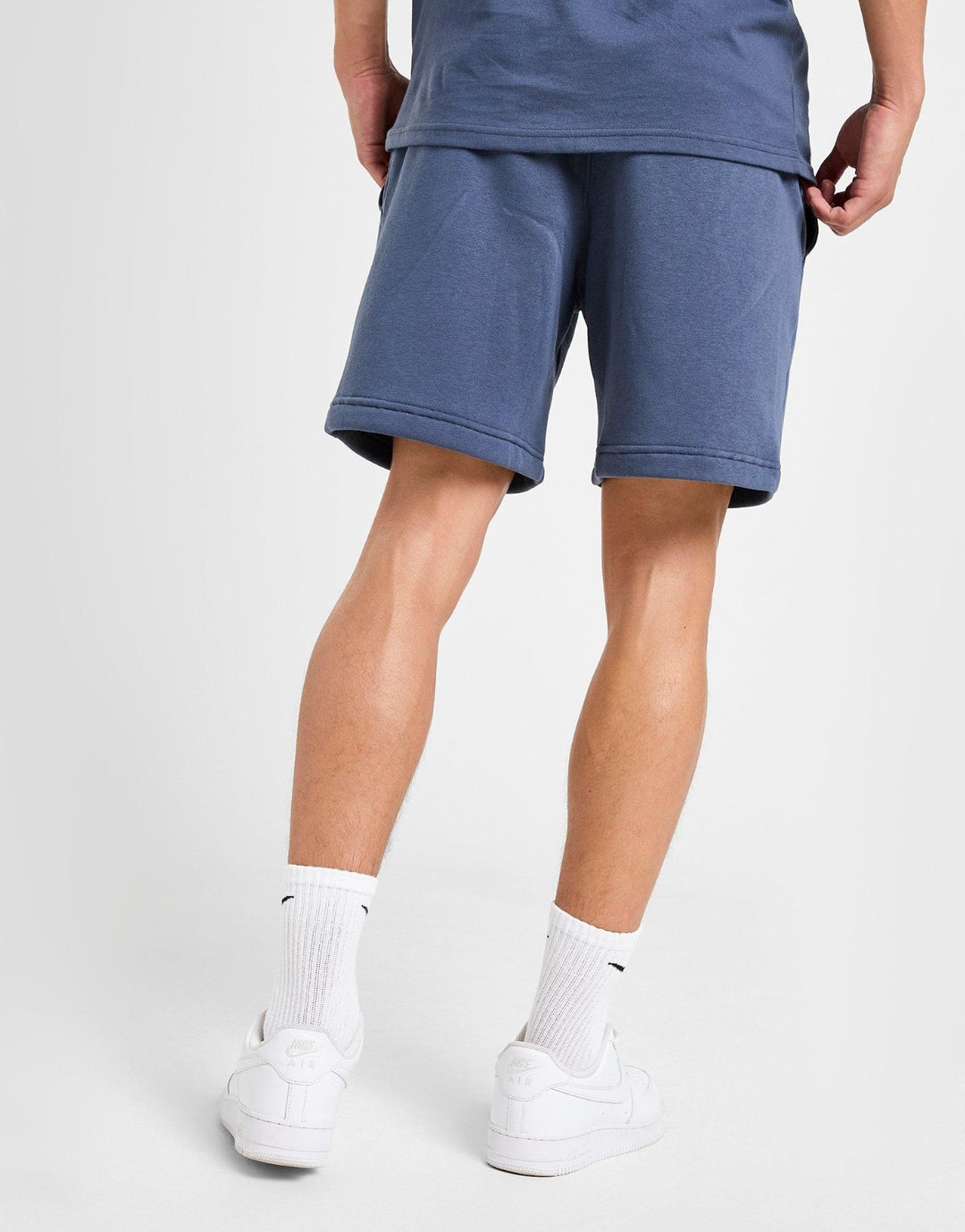 Nike Athletic Shorts Set Mens Blue Fleece Athletic Short Sleeve Tee