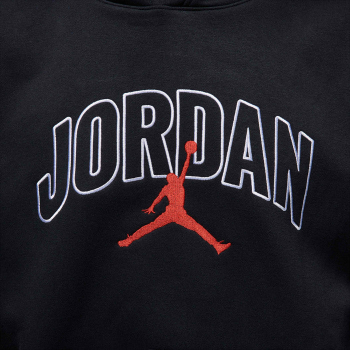 Nike Hoodie Mens Black Red Jordan Brooklyn Fleece Pullover Oversized Long Sleeve