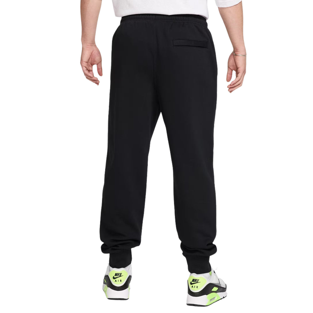 Nike Joggers Mens Black Club Embroidered Logo Brushed Fleece Tapered Leg Trouser