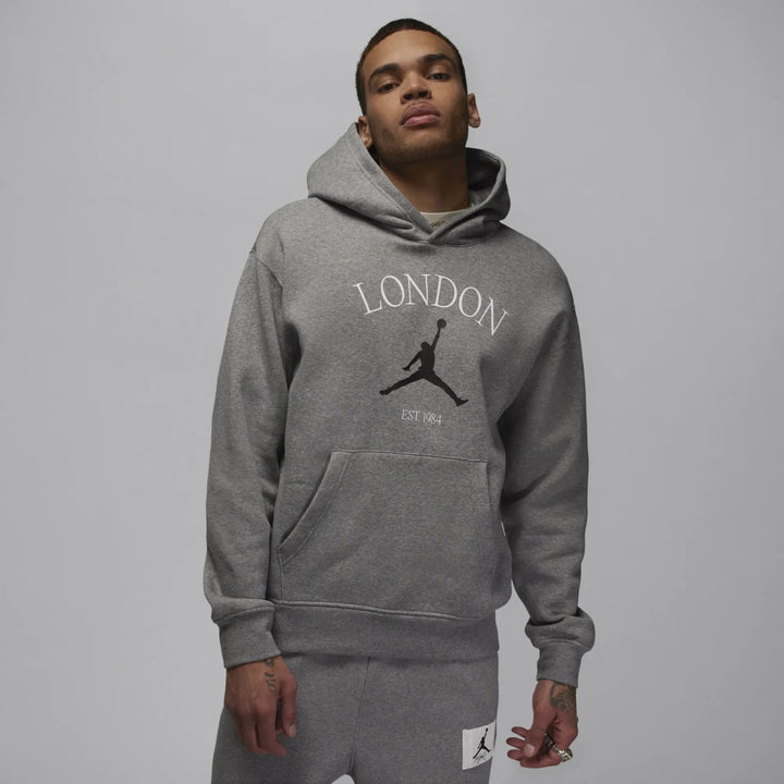 Nike Hoodie Men Grey Jordan London Fleece Cotton Long Sleeve Pullover Sweatshirt