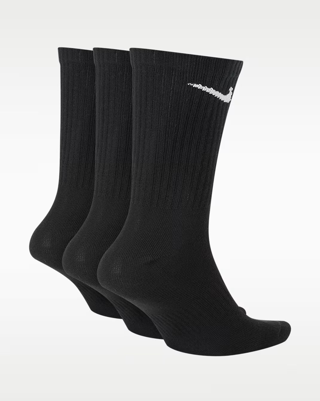 Nike Everyday Lightweight Crew Socks Unisex Large Black Sweat Wicking (3-Pairs)