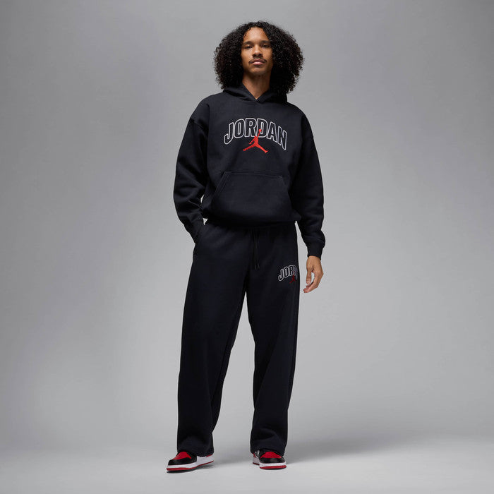 Nike Hoodie Mens Black Red Jordan Brooklyn Fleece Pullover Oversized Long Sleeve