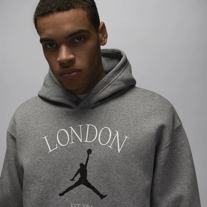 Nike Hoodie Men Grey Jordan London Fleece Cotton Long Sleeve Pullover Sweatshirt