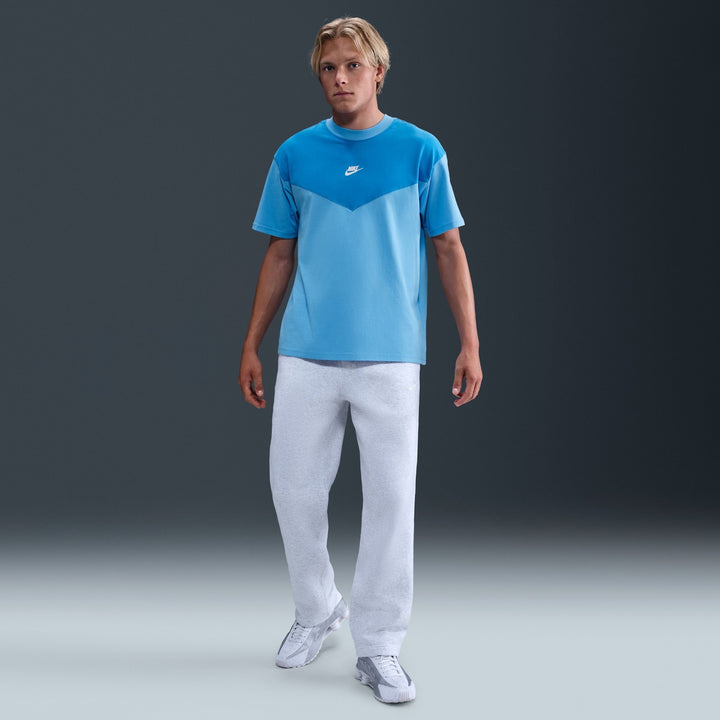 Nike T-Shirt Men Blue Tech Sportswear Midweight Relaxed Crew Neck