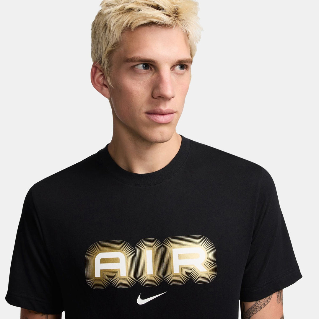 Nike Air T-Shirt Mens Black Gold Graphic Print