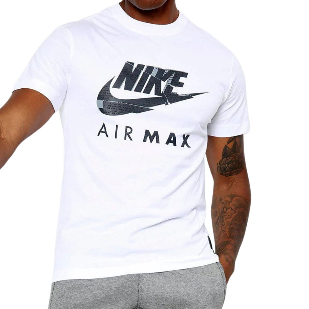 Nike T Shirt Mens White Sportswear Air Max Graphic Print Cotton Short Sleeve Tee