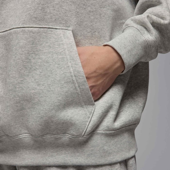 Nike Hoodie Men Grey Jordan Brooklyn Fleece Heather Oversized Hoody Pullover