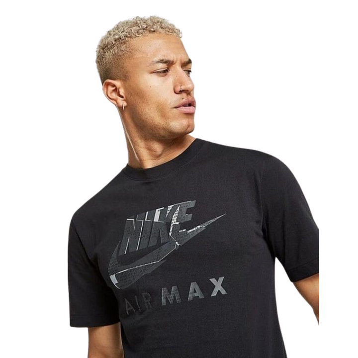 Nike T Shirt Mens Black Sportswear Air Max Graphic Print Cotton Short Sleeve Tee