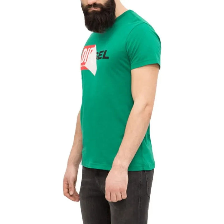 Diesel T-Shirt Men Green T-Diego-QA Graphic Short Sleeve Tee