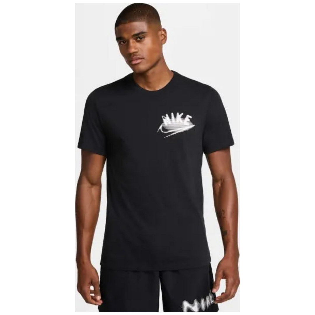 Nike T Shirt Mens Black Dri-FIT Training Short Sleeve Sweat Wicking Activewear