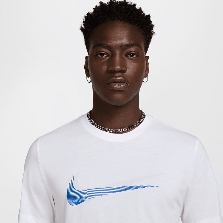 Nike T Shirt Mens White Sportswear Swoosh Print Cotton Everyday Wear Classic Tee