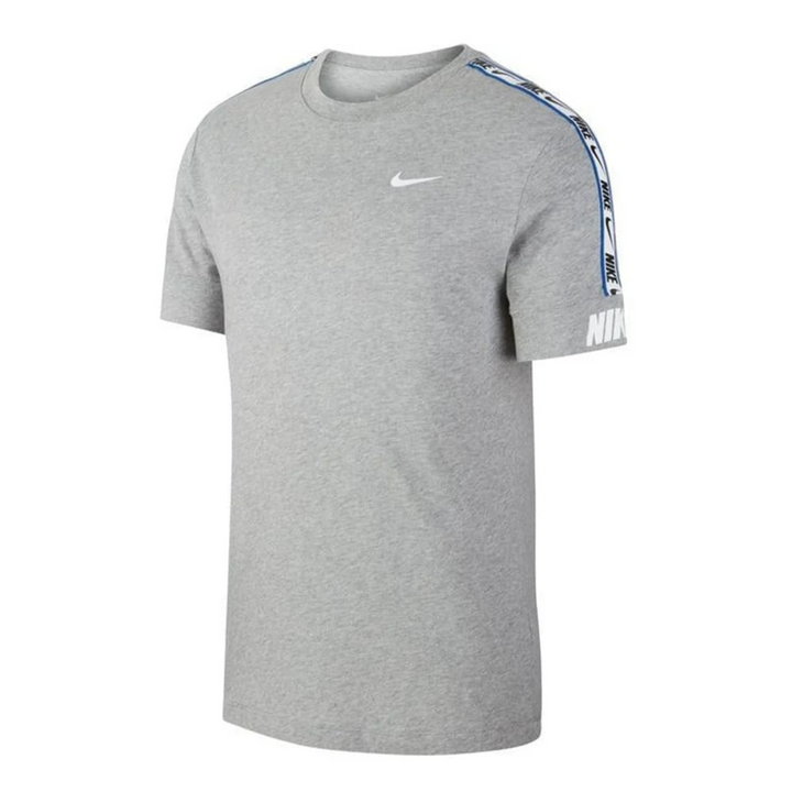 Nike T Shirt Mens Grey Sportswear Repeat Cotton Short Sleeve Crew Neck Pullover