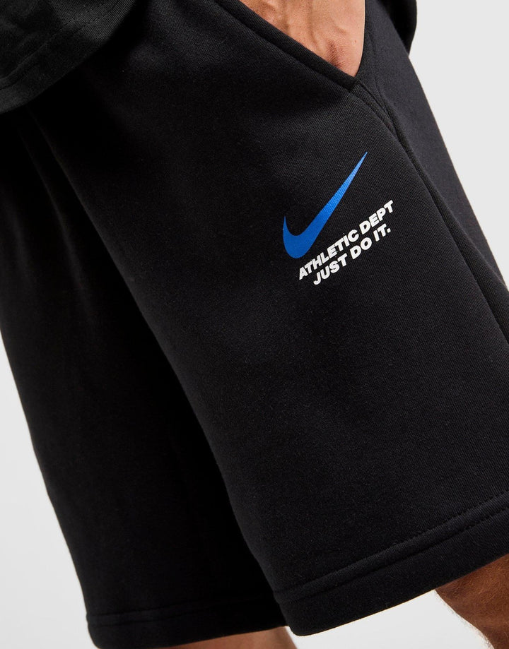 Nike Athletic Shorts Set Mens Black Fleece Short Sleeve Tee