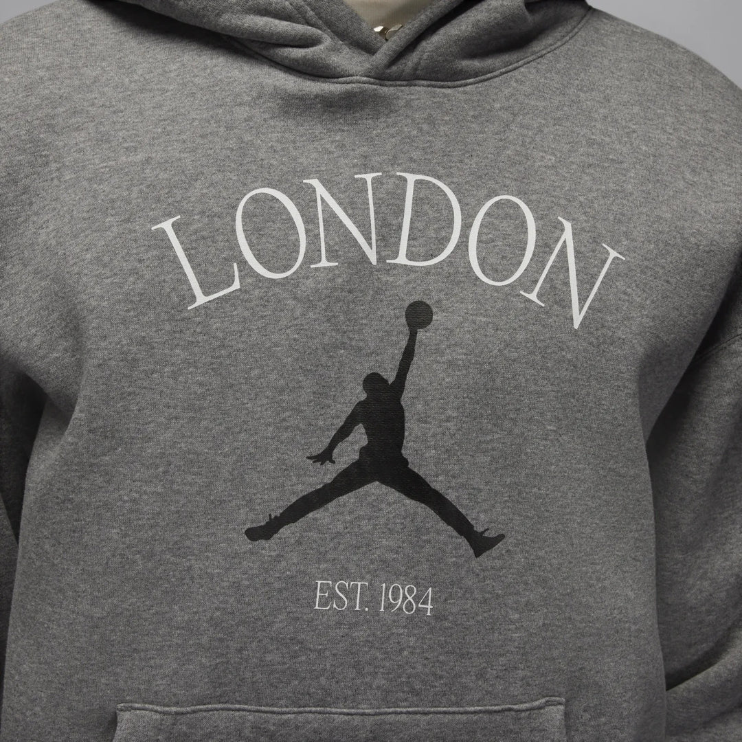 Nike Hoodie Men Grey Jordan London Fleece Cotton Long Sleeve Pullover Sweatshirt