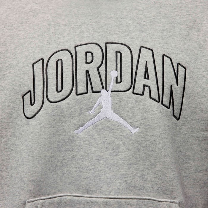 Nike Hoodie Men Grey Jordan Brooklyn Fleece Heather Oversized Hoody Pullover