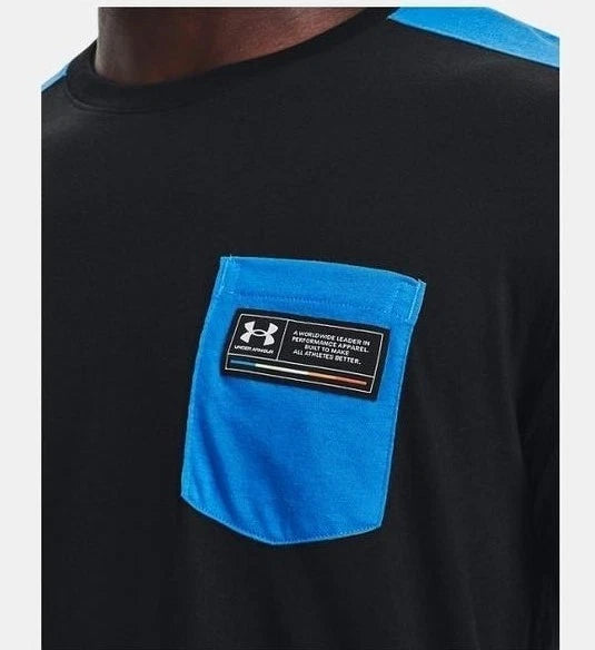Under Armour Men's Black Pocket Tee Crew Neck T Shirt