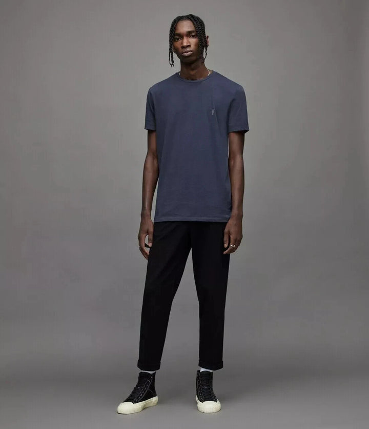 Allsaints T-Shirt Mens Nebula Blue Tonic Crew Neck Slim