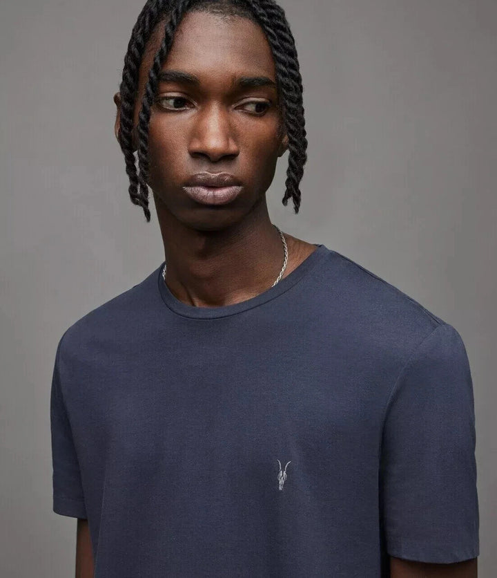 Allsaints T-Shirt Mens Nebula Blue Tonic Crew Neck Slim