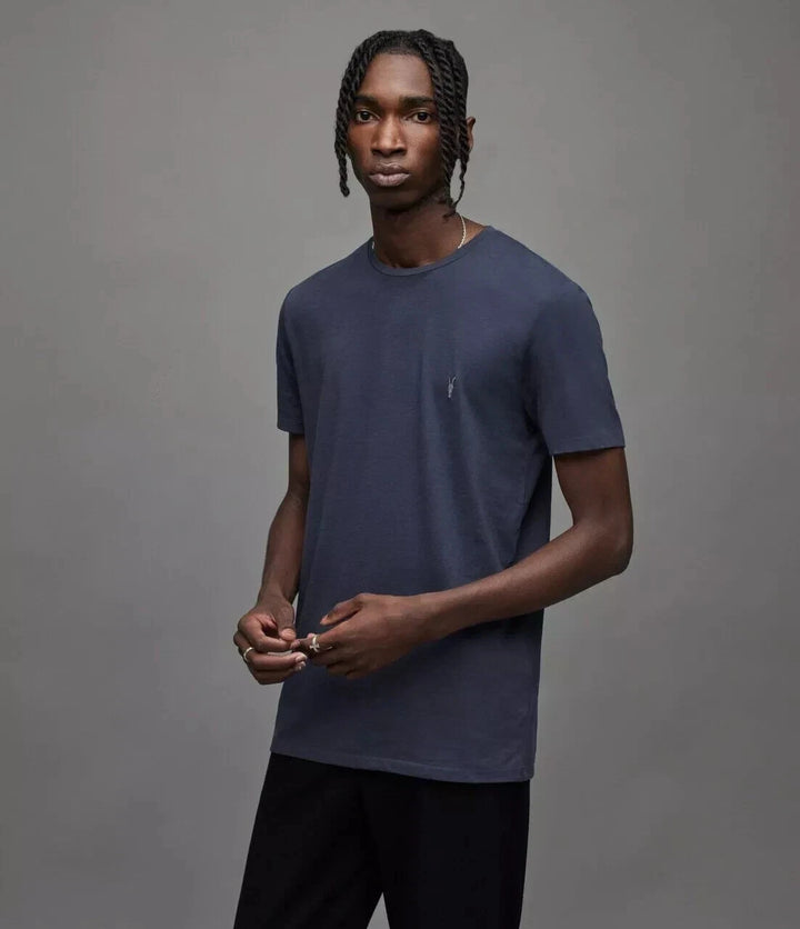 Allsaints T-Shirt Mens Nebula Blue Tonic Crew Neck Slim