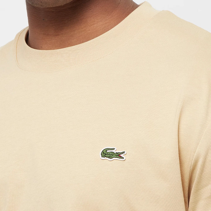 Lacoste Men's Beige Branded Crew Neck T Shirt