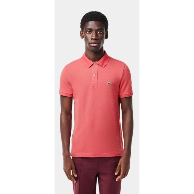 Lacoste Men's Red Branded Pima Neck Polo Shirt